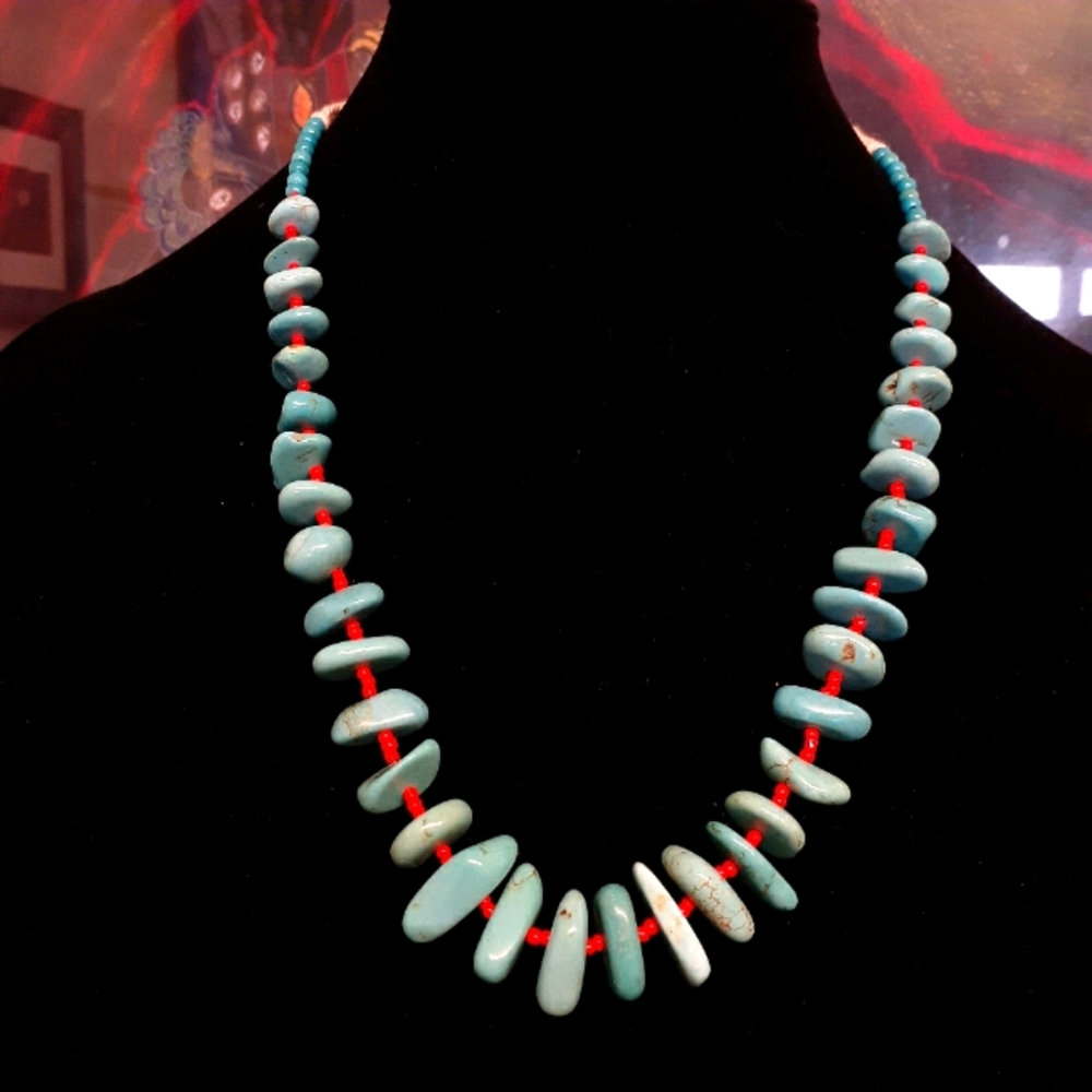 Sky blue Turquoise nugget Necklace
